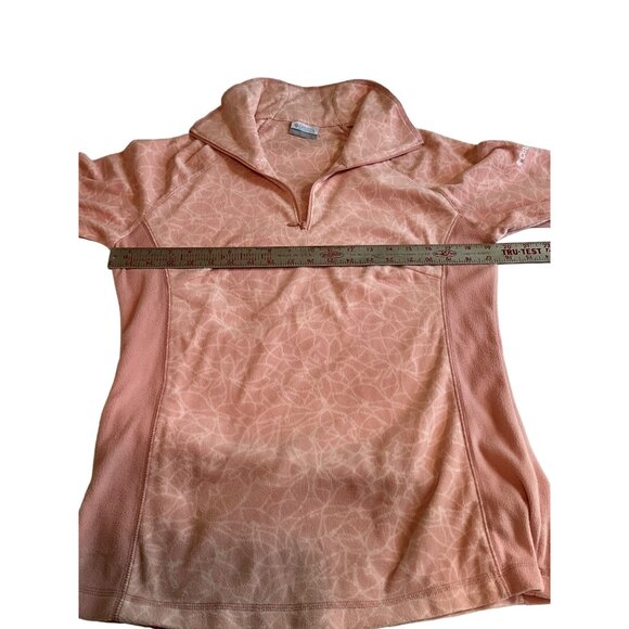 Columbia Women's Large Light Peach/Pale Pink 1/4 Zip Pullover Pattern Front Long - Picture 4 of 8